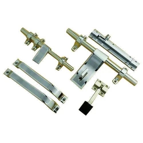 Silver Corrosion Resistant Polished Finish Zinc Alloy Door Kit For Door Fittings 