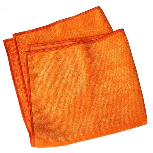 Orange High Strength Plain Rectangular Smooth Car Washing Microfiber Cloth