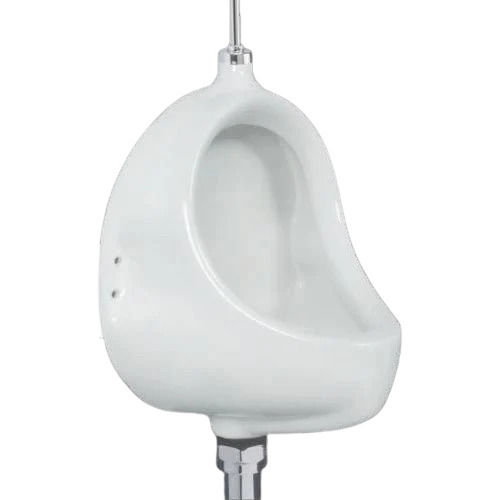 White Smooth Shiny Glossy Oval Plain Ceramic Stiff Wall Mounted Urinal Toilet