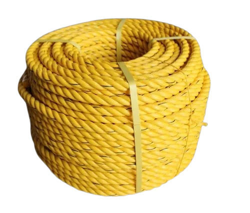 Yellow 12 Mm Thick Polypropylene Tape Rope For Industrial Use 