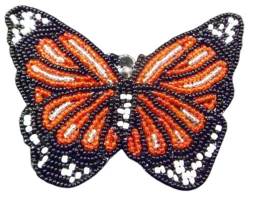 Multicolor 3.5 Mm Thick Embroidered Butterfly Beaded Patch For Garment Use