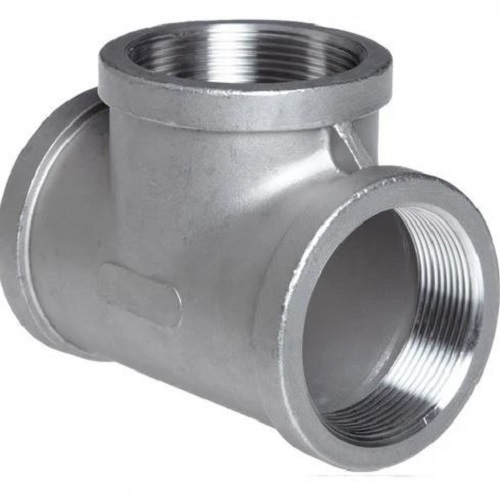 Silver 3 Mm Thick Galvanized Round Stainless Steel Tee