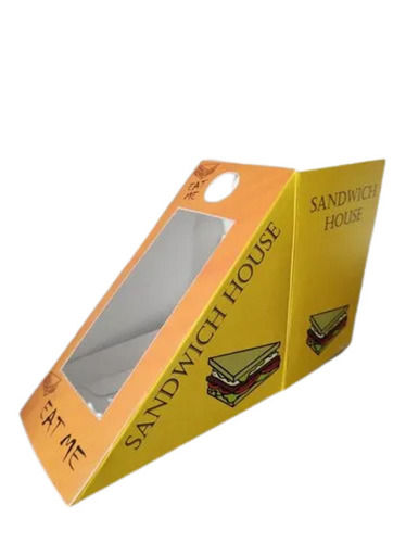 Matte Lamination 8X4 Inches 250 Gsm Triangle Printed Paper Sandwich Box For Packaging Use