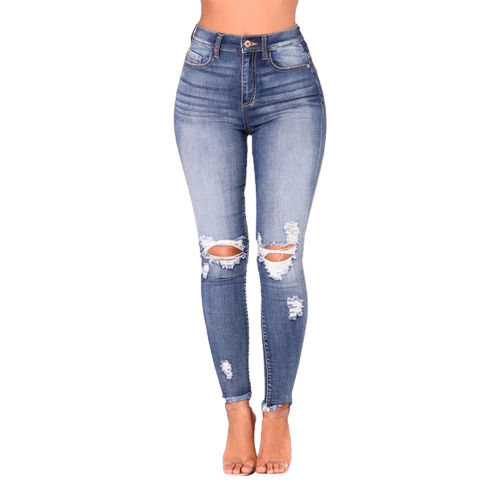 Casual Wear Plain Dyed Denim Stretchable Skinny Jeans For Ladies Age Group: >16 Years