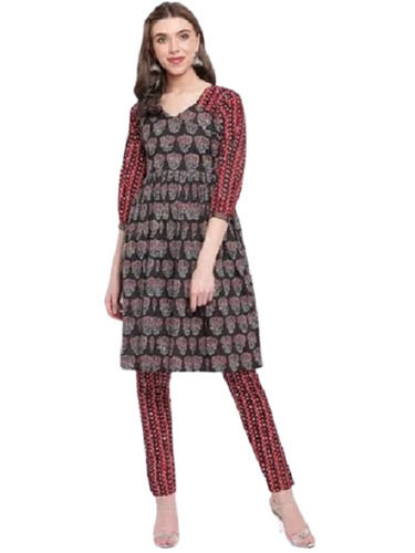 Daily Wear Simple Breathable Skin-Friendly Printed Cotton Kurti