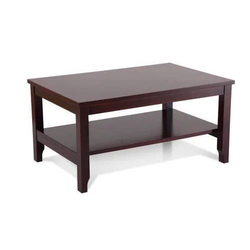 Eco Friendly Rectangular Polished Finish Wooden Center Table For Living Room Use No Assembly Required