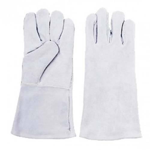 Full Fingers Plain Leather Hand Gloves For Industry Use 