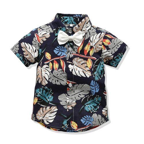 Short Sleeves Button Closure Skin Friendly Cotton Printed Shirt For Kids Age Group: 5 To 8