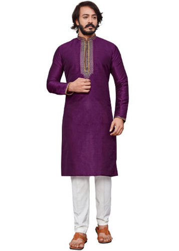 Skin Friendly Full Sleeve Traditional Wear Cotton Embroidered Kurta