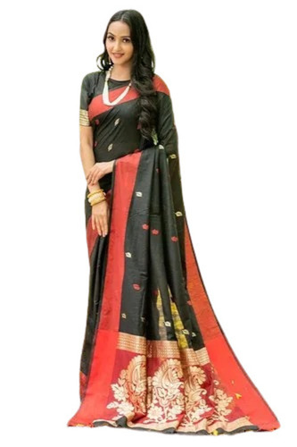 मल्टीकलर वॉशेबल और त्वचा के अनुकूल कैज़ुअल वियर प्रिंटेड शुद्ध कॉटन साड़ी