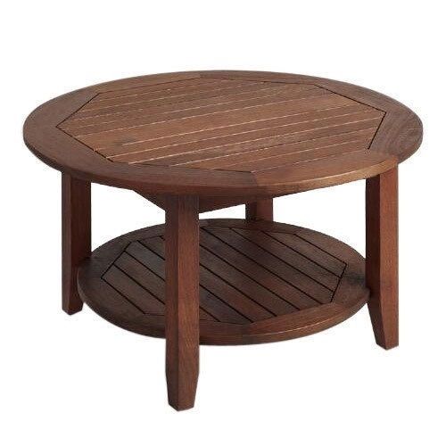 Waterproof Round Polished Handmade Artwork Outdoor Solid Teak Wood Table