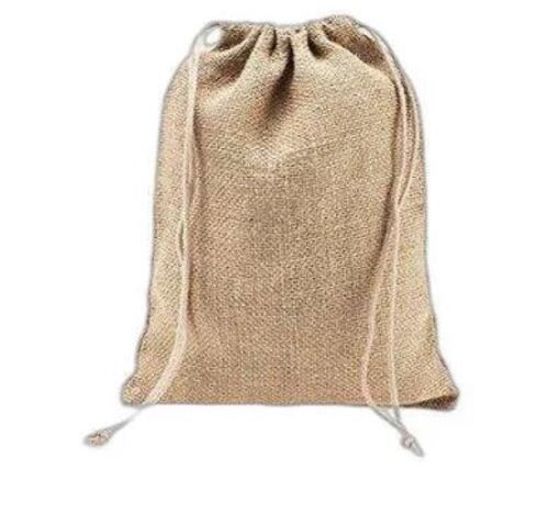 18 X 12 Inches Size 2 Kg Storage Plain Drawstring Jute Bag 