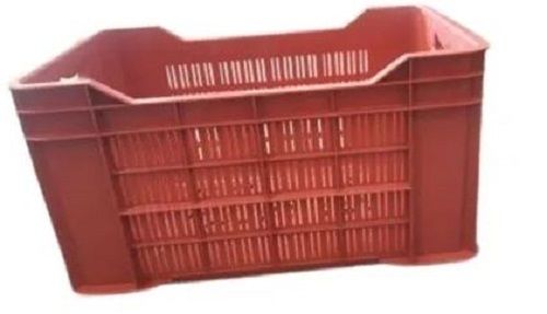 Red 22 Kg Capacity Rectangular Solid Plastic Creates For Food Storage 