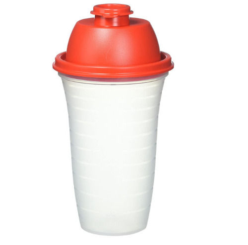 White And Red 250 Ml Leak Proof Plastic Material Shaker Bottle For Effective Mixing