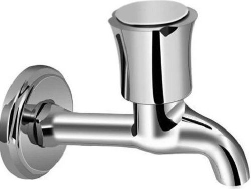 Silver 6 Inch Plain Stainless Steel Glossy Bib Cocks For Bathroom 