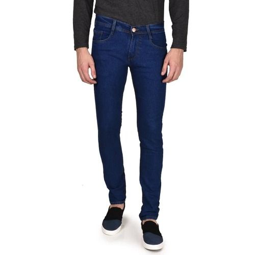 Mens Washable And Casual Wear Slim Fit Plain Dyed Denim Jeans 