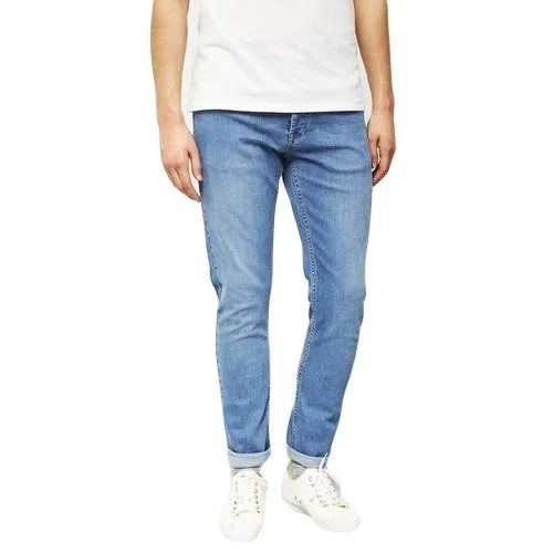 Regular Fit And Washable Plain Dyed Denim Narrow Jeans For Mens 