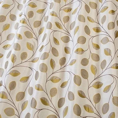 Cream And Brown Shrink Resistance Light In Weight Printed Cotton Curtain Fabric