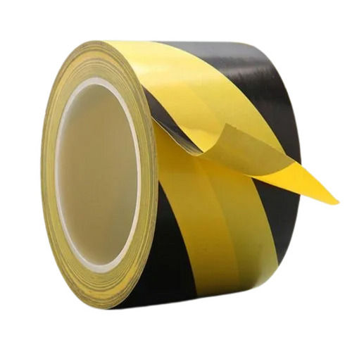 Yellow And Black 1 Mm Thick 28 Meter Hot Melt Single Side Pvc Floor Marking Tape