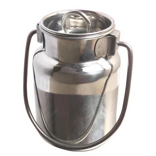 Silver 2 Liter Capacity 4Mm Thick Polished Stainless Steel Milk Pot With Lid