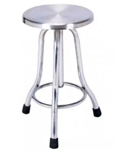 Machine Made 24X14X24 Inches Rust Proof Glossy Finish Stainless Steel Stool