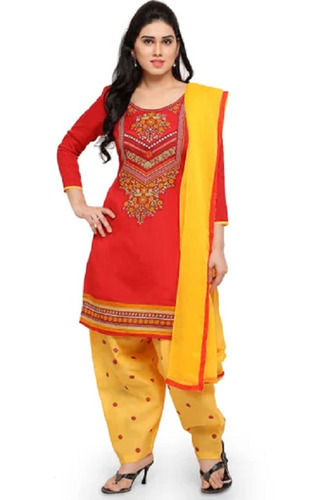 Multi Beautiful Printed Cotton Designer Salwar Kameez For Ladies 