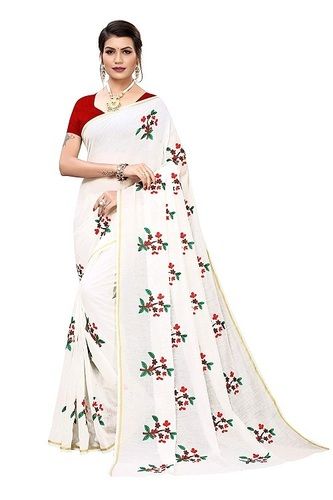 Lightweight And Simple Printed Flower Printed Fancy Saree