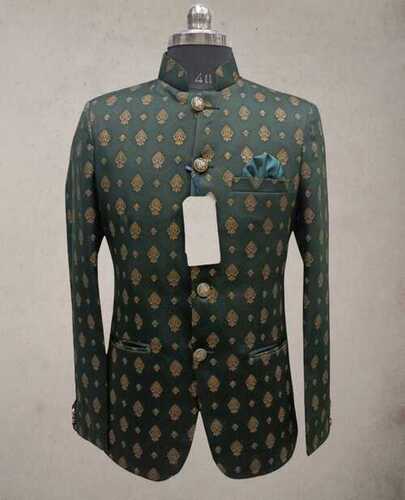 Full Sleeves Printed Green Tuxedo Jodhpuri Suit, Size : 3 to 12 Years,  Gender : Men, kids at Rs 1,800 / Piece in Mumbai