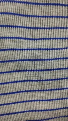 Blue And White Rib Lycra Fabric 