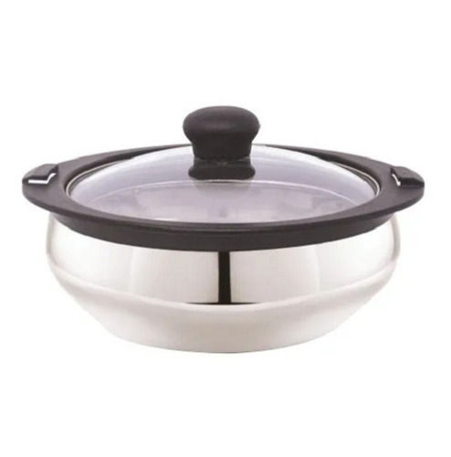 1500 Ml Double Handle Stainless Steel Insulated Casserole With Glass Lid