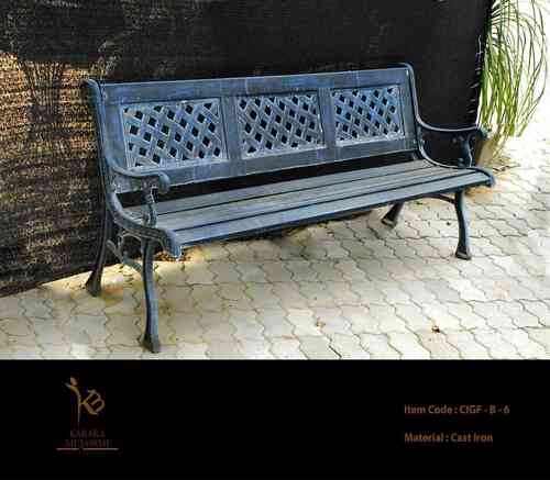 4-Seater Cast Iron Bench with MS Lats