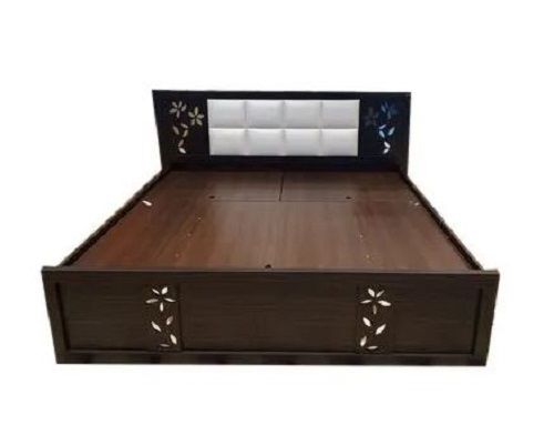 7X3 Feet Rectangular Machine Made Modern Teak Wooden Double Bed For Home Carpenter Assembly