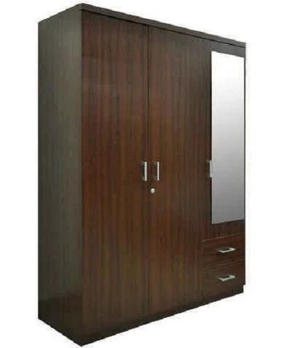 8x4 Feet Rectangular Plain Machine Made Polished Teak Wooden Wardrobe