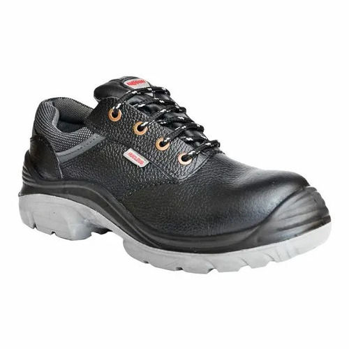 Black Comfortable And Lace Up Pu And Leather Safety Shoes