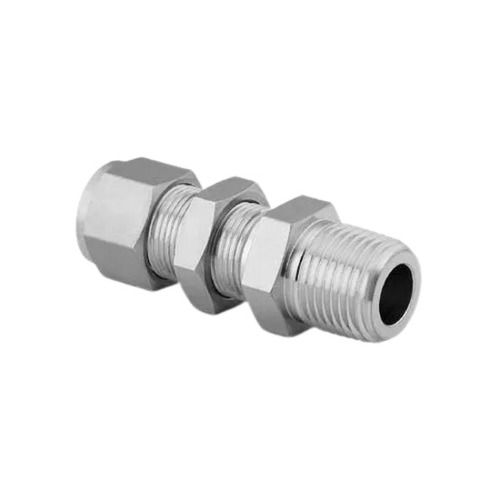 Silver Corrosion Resistance Galvanized Stainless Steel Threaded Round Bulkhead Connector