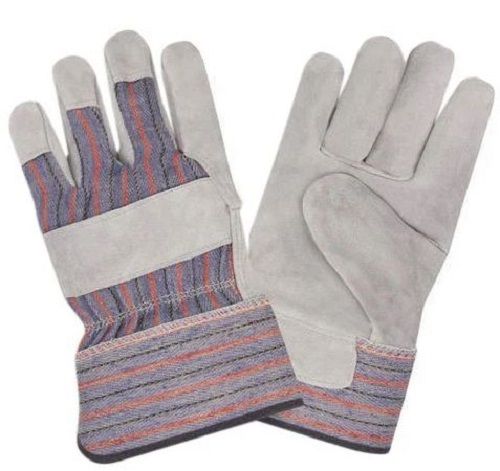 White Full Finger Non Disposable Leather Printed Heavy Duty Gloves