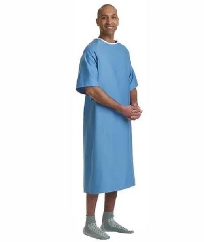 Knee Length Round Collar Non Woven Propylene Disposable Patient Gown