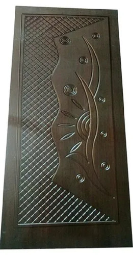 Polished Solid Wood Membrane Door - 8x4 Feet, 40mm Thickness | Modern Brown Design, Soundproof for Commercial & Kitchen Use