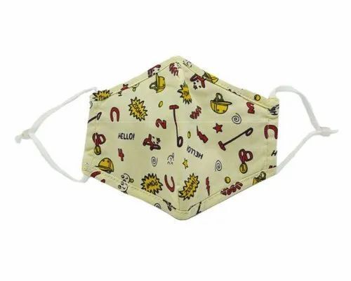 Protection From Virus And Dust Reusable Printed Cotton Face Mask For Outdoor Use