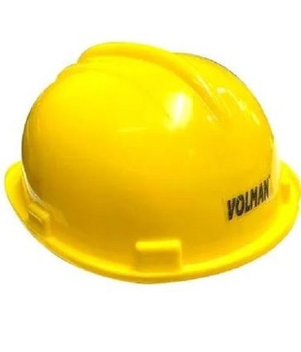 Yellow Pvc Round Plain Workplace Safety Helmet For Construction Purposes