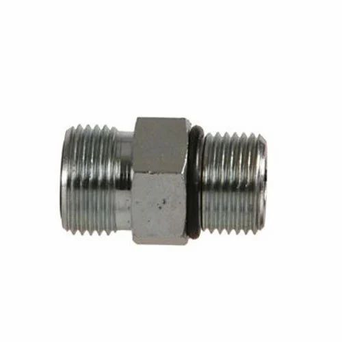 Silver 130 Grams Full Threaded Polished Stainless Steel Hydraulic Adapter