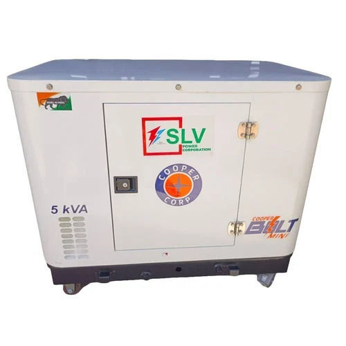 White 50 Hertz 5 Kva Three Phase Mild Steel Silent Diesel Generator 