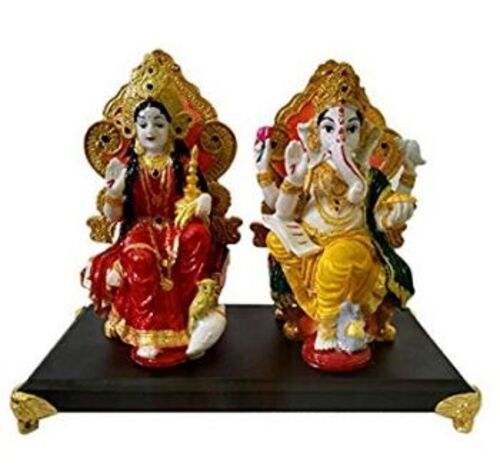 Painting 8X6X8 Inches Durable Fiber Laxmi Ganesh Statue 