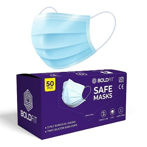 Blue Non Woven 3 Ply Face Mask, 50Pc Per Box Age Group: Women