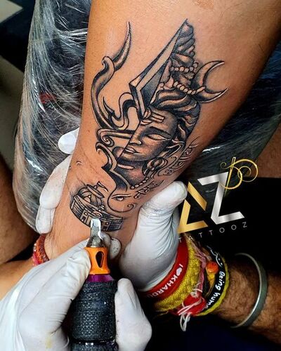 6hrs Permanent Shiva half sleeve tattoo 18000