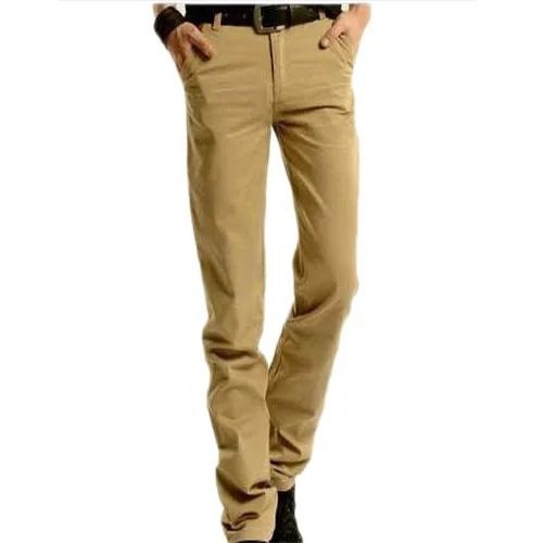 Mens Regular Fit Plain Dyed Casual Wear Cotton Pant For Daily Wear