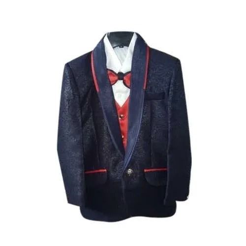 Modern Party Wear Full Sleeve Plain Polyester Suit For Kids