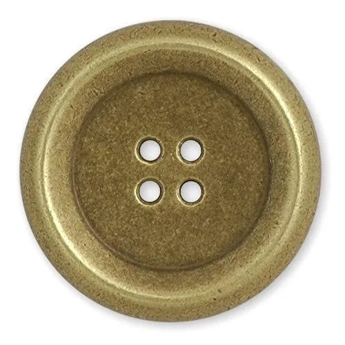 Round Brass Button - 29 mm Flatback Design, Brown Color | Premium Polished Finish, Corrosion-Resistant, Elegant Light Weight