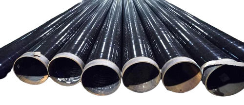 Black 5 Inches Round 4Mm Thick Female Connection Rust Proof Mild Steel Coated Pipe