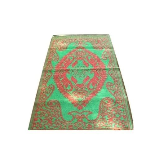 Green And Red 6X3.2 Feet Rectangular Slip Resistant Waterproof Printed Plastic Floor Mat